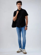 Men Jeans Slim Fit Light Blue Mid Rise