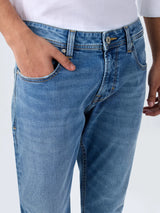 Men Jeans Slim Fit Light Blue Mid Rise