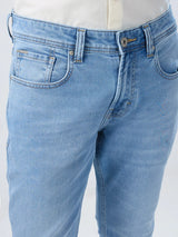 Men Jeans Slim Fit Light Blue Mid Rise
