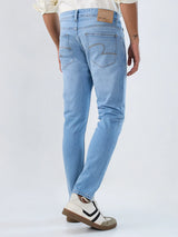 Men Jeans Slim Fit Light Blue Mid Rise