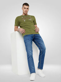Men Kano Jeans Slim Fit Mid Blue Mid Rise