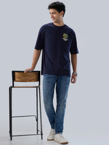 Men Jeans Slim Fit Mid Blue Mid Rise