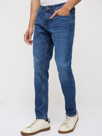 Men Kano Jeans Slim Fit Mid Blue Mid Rise