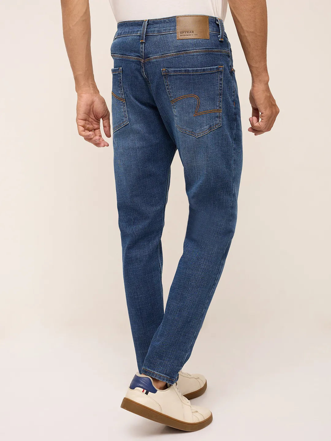 Men Kano Jeans Slim Fit Mid Blue Mid Rise