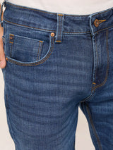 Men Kano Jeans Slim Fit Mid Blue Mid Rise