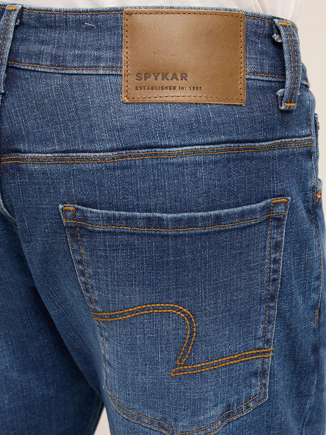 Men Kano Jeans Slim Fit Mid Blue Mid Rise