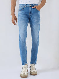 Men Kano Jeans Slim Fit Mid Blue Mid Rise