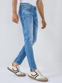 Men Kano Jeans Slim Fit Mid Blue Mid Rise