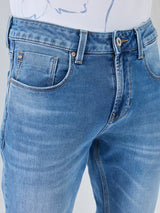 Men Kano Jeans Slim Fit Mid Blue Mid Rise
