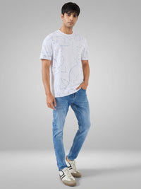 Men Kano Jeans Slim Fit Mid Blue Mid Rise