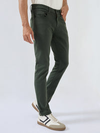 Men Kano Jeans Slim Fit Green Mid Rise
