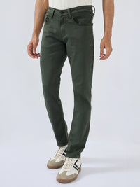 Men Kano Jeans Slim Fit Green Mid Rise