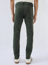 Men Kano Jeans Slim Fit Green Mid Rise