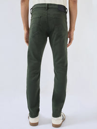 Men Kano Jeans Slim Fit Green Mid Rise