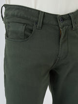 Men Kano Jeans Slim Fit Green Mid Rise