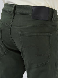 Men Kano Jeans Slim Fit Green Mid Rise