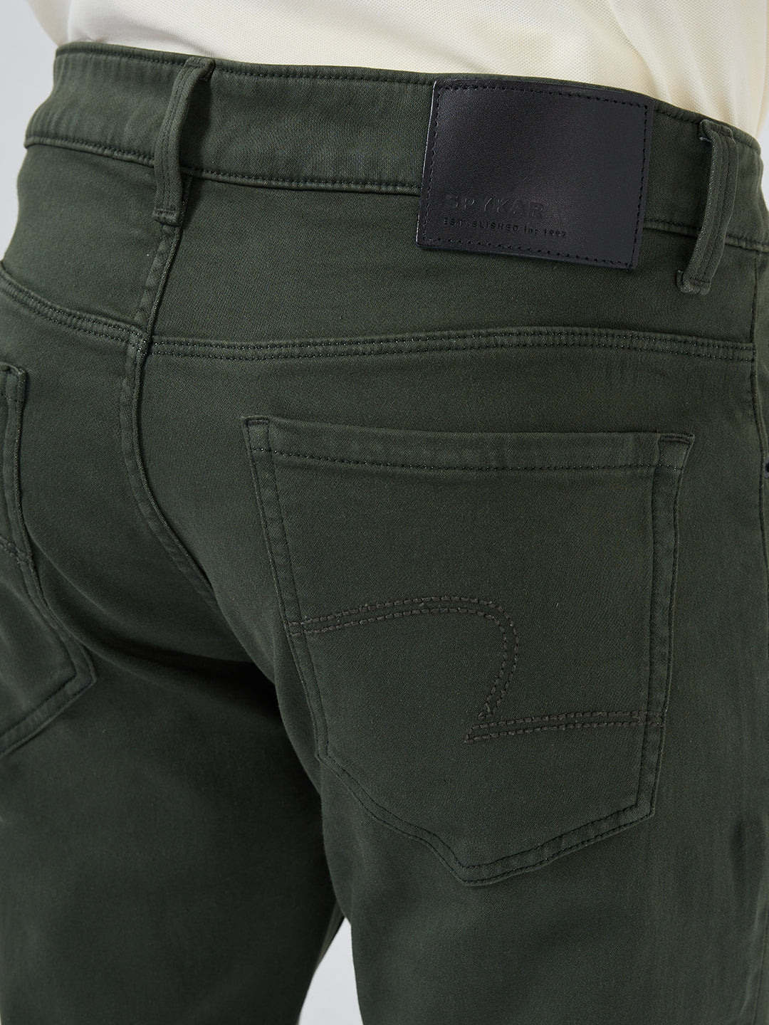 Men Kano Jeans Slim Fit Green Mid Rise
