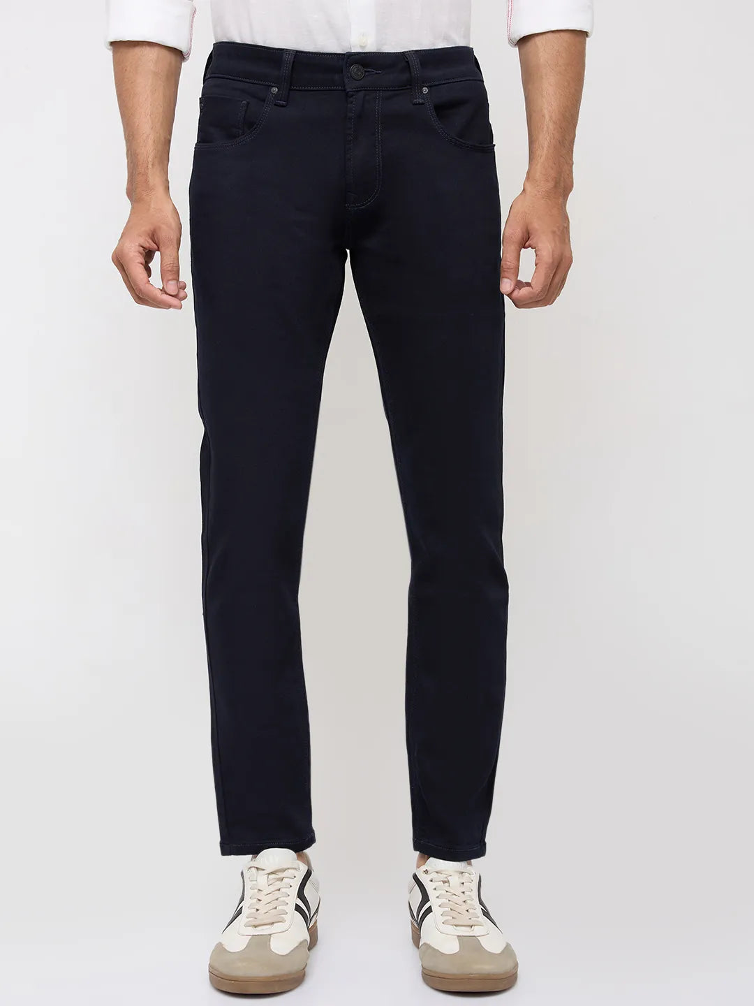 Men Kano Jeans Slim Fit Blue Mid Rise