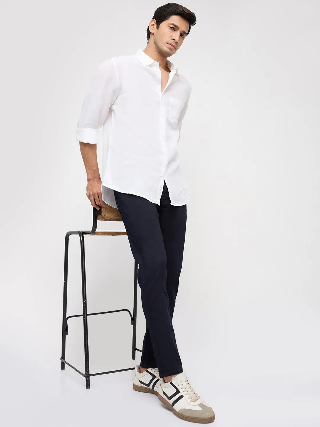 Men Kano Jeans Slim Fit Blue Mid Rise