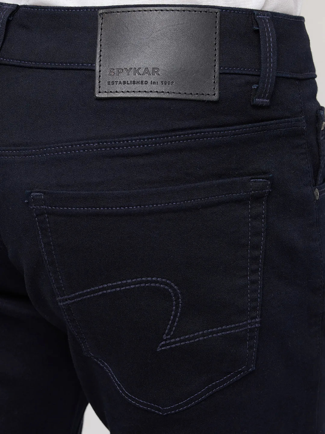 Men Kano Jeans Slim Fit Blue Mid Rise