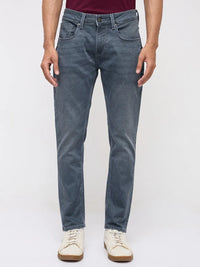 Men Kano Jeans Slim Fit Grey Mid Rise
