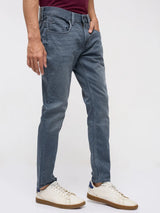 Men Kano Jeans Slim Fit Grey Mid Rise