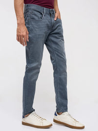 Men Kano Jeans Slim Fit Grey Mid Rise