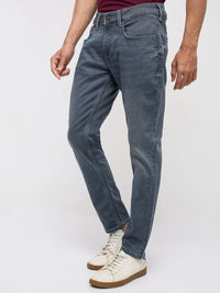 Men Kano Jeans Slim Fit Grey Mid Rise