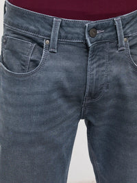 Men Kano Jeans Slim Fit Grey Mid Rise
