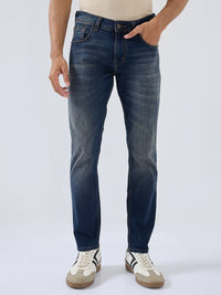 Men Kano Jeans Slim Fit Vintage Blue Mid Rise