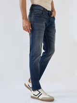 Men Kano Jeans Slim Fit Vintage Blue Mid Rise