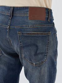 Men Kano Jeans Slim Fit Vintage Blue Mid Rise