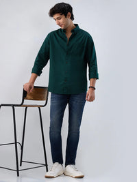 Men Jeans Slim Fit Vintage Blue Mid Rise