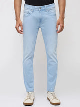 Men Kano Jeans Slim Fit Light Blue Mid Rise