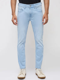 Men Kano Jeans Slim Fit Light Blue Mid Rise