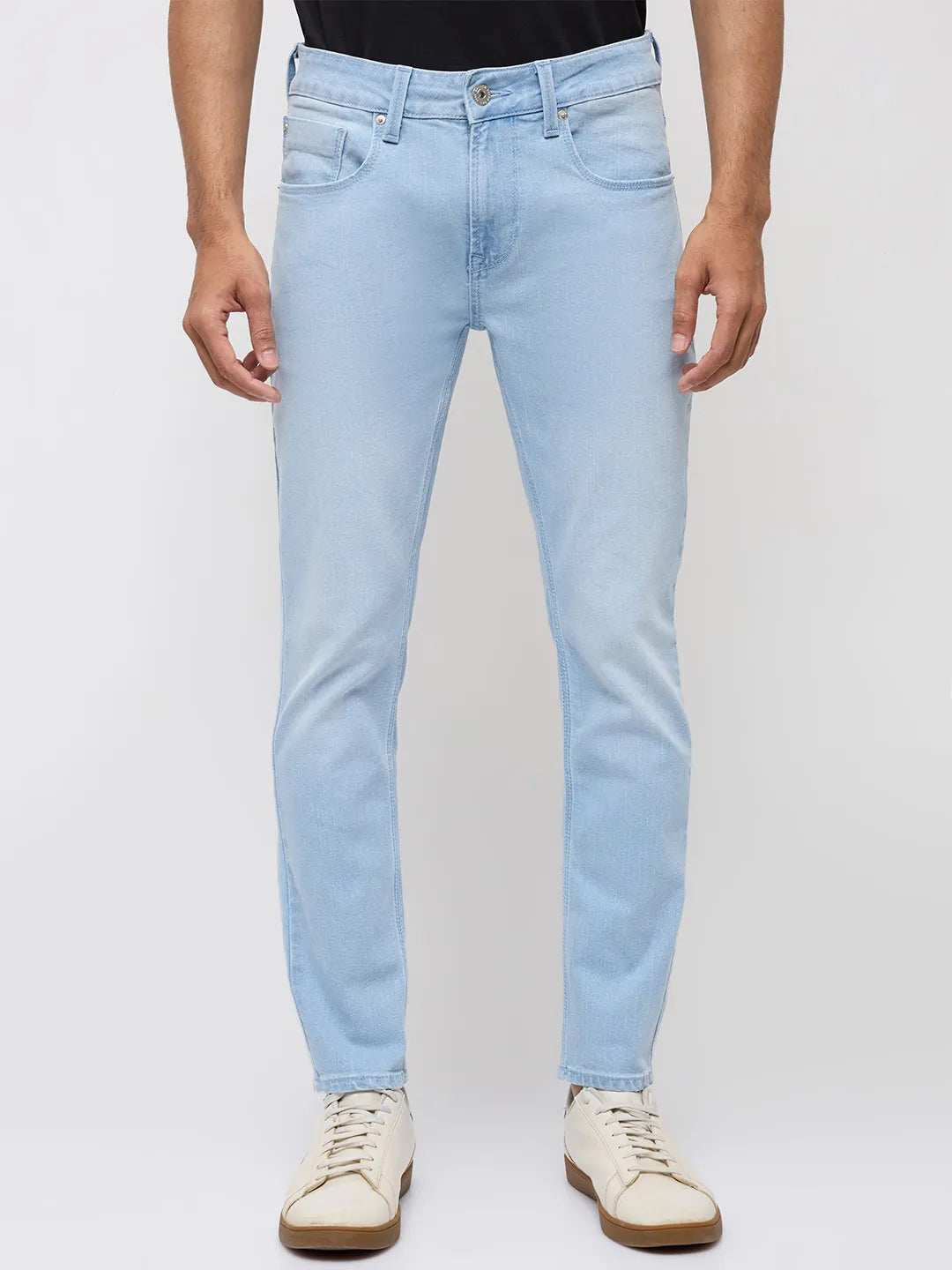 Men Kano Jeans Slim Fit Light Blue Mid Rise