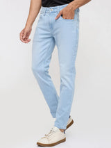 Men Kano Jeans Slim Fit Light Blue Mid Rise