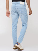 Men Kano Jeans Slim Fit Light Blue Mid Rise