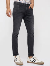 Men Kano Jeans Slim Fit Black Mid Rise