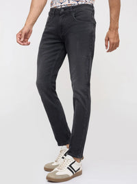 Men Kano Jeans Slim Fit Black Mid Rise