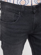 Men Kano Jeans Slim Fit Black Mid Rise