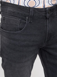 Men Kano Jeans Slim Fit Black Mid Rise