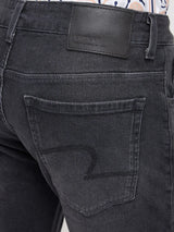 Men Kano Jeans Slim Fit Black Mid Rise