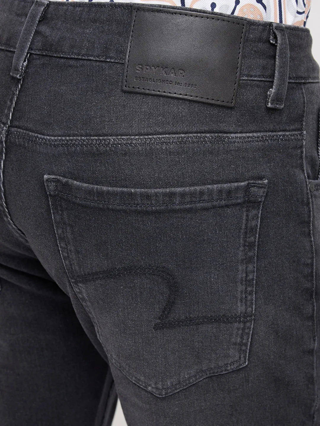 Men Kano Jeans Slim Fit Black Mid Rise