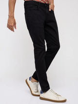 Men Kano Jeans Slim Fit Black Mid Rise
