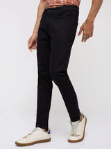 Men Kano Jeans Slim Fit Black Mid Rise