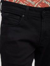Men Kano Jeans Slim Fit Black Mid Rise