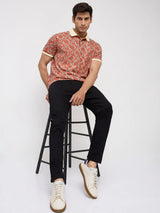 Men Kano Jeans Slim Fit Black Mid Rise