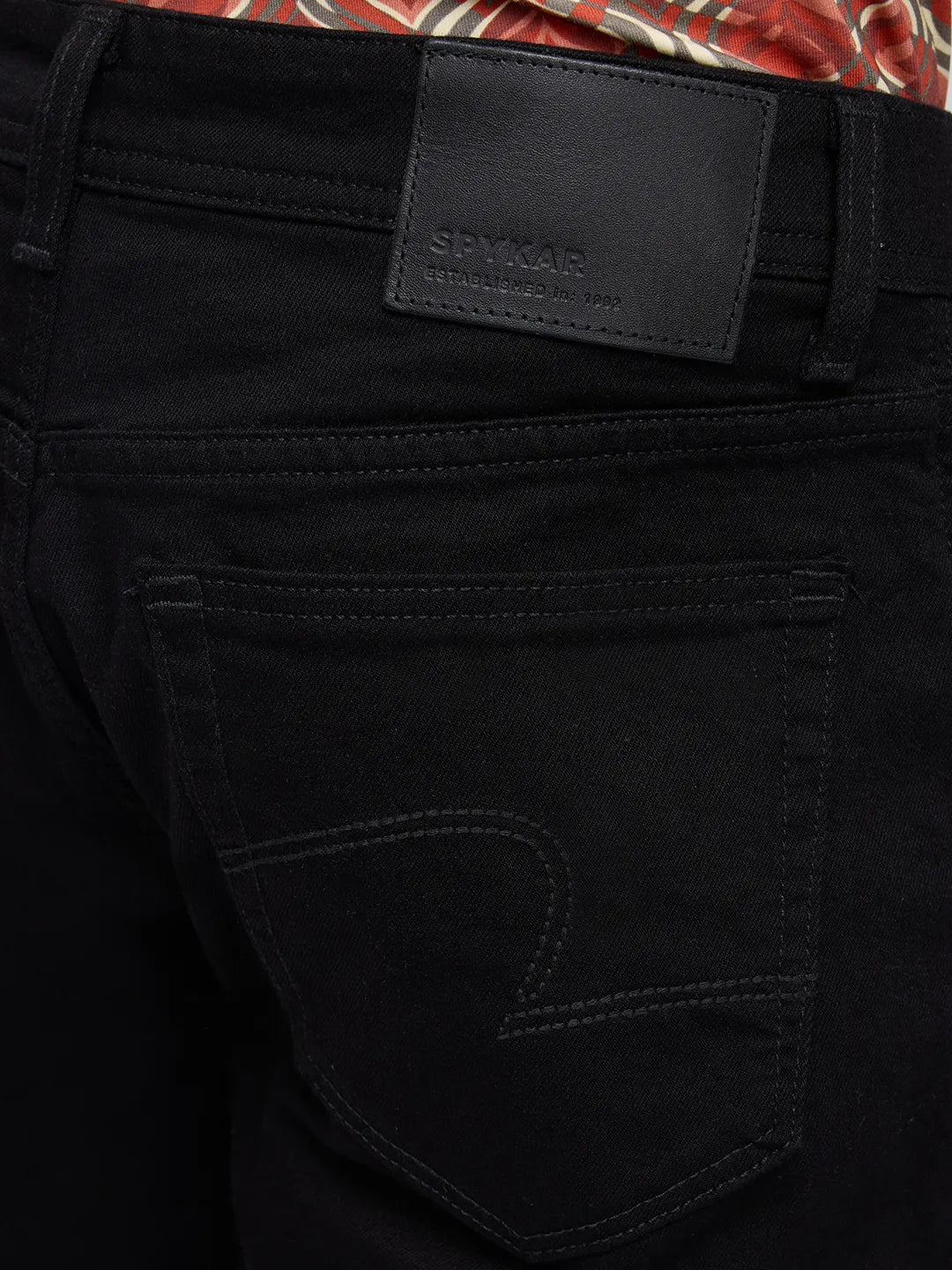 Men Kano Jeans Slim Fit Black Mid Rise