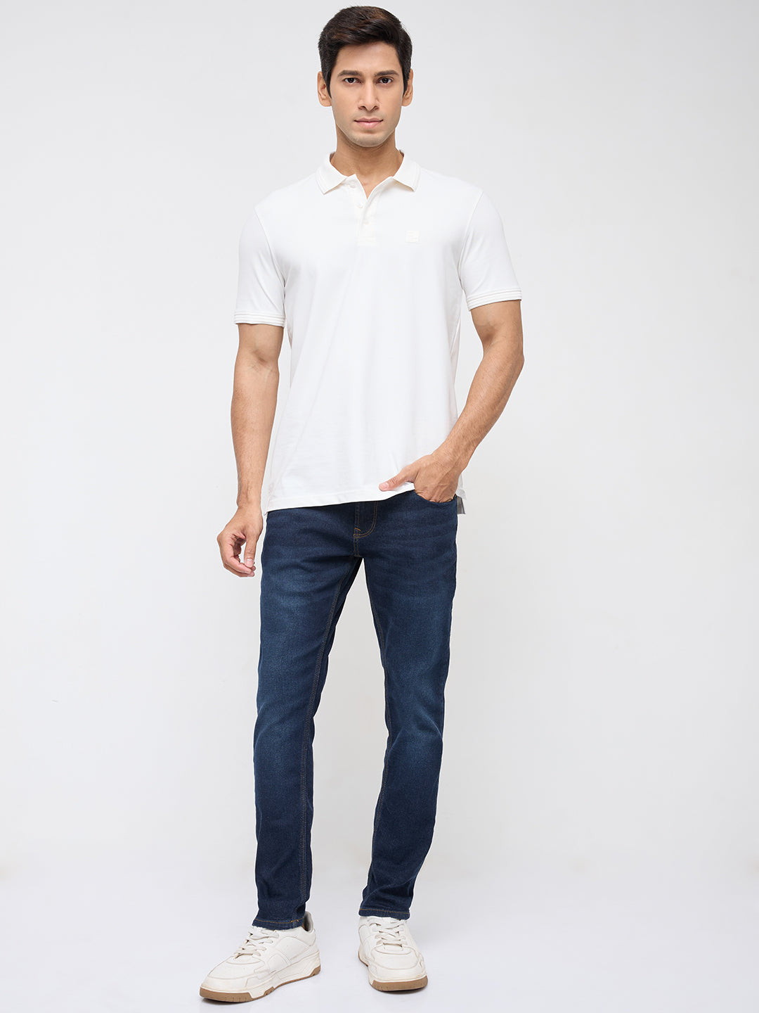 Men Kano Jeans Slim Fit Dark Blue Mid Rise